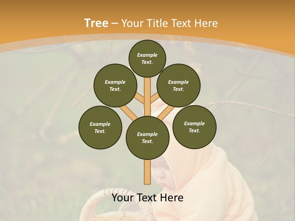 A Baby Sitting In The Grass With A Basket PowerPoint Template