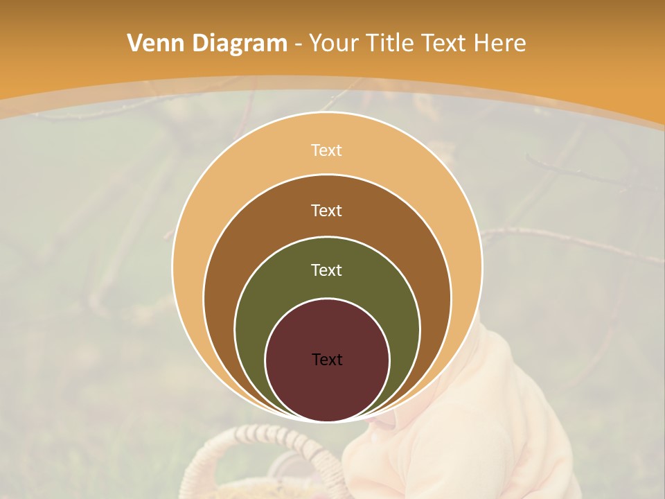 A Baby Sitting In The Grass With A Basket PowerPoint Template
