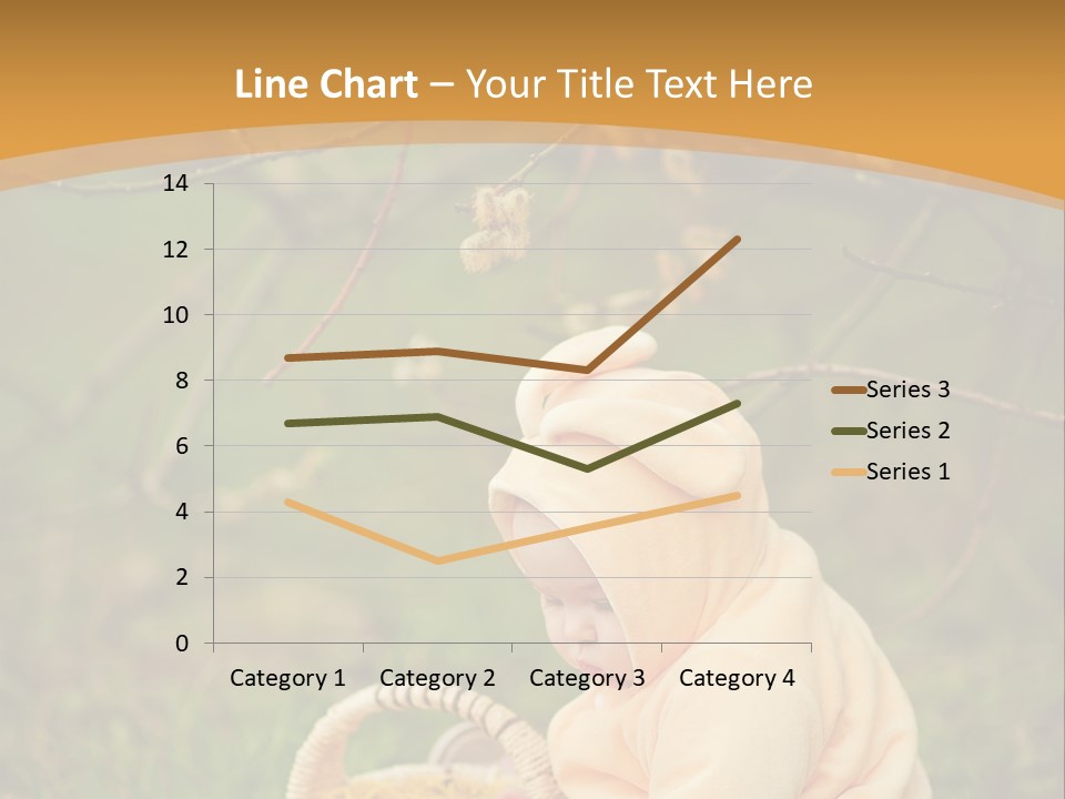 A Baby Sitting In The Grass With A Basket PowerPoint Template