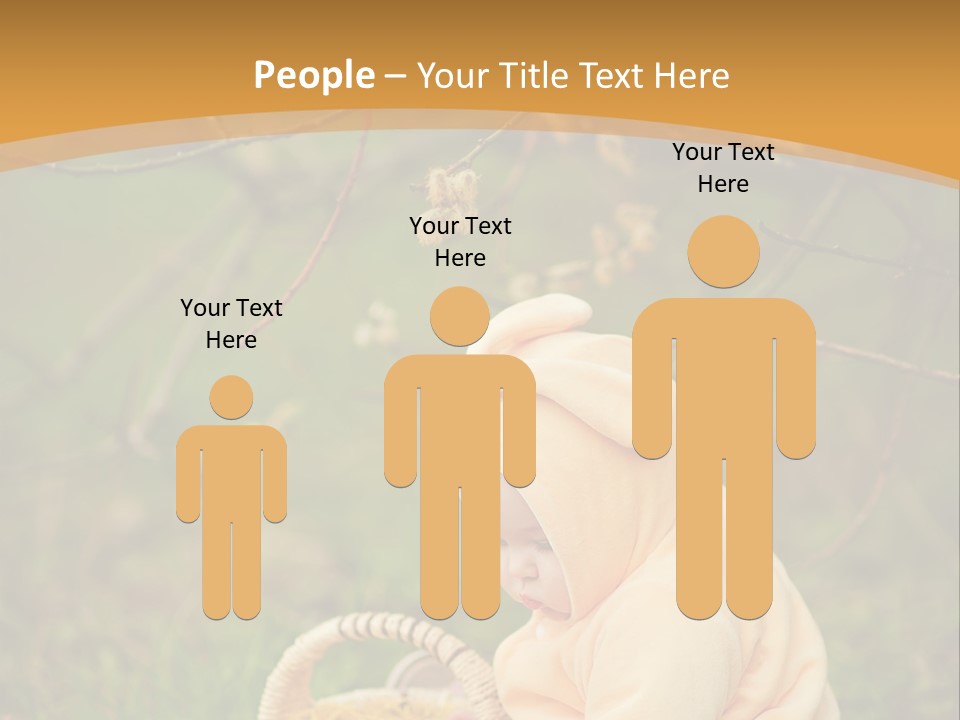 A Baby Sitting In The Grass With A Basket PowerPoint Template