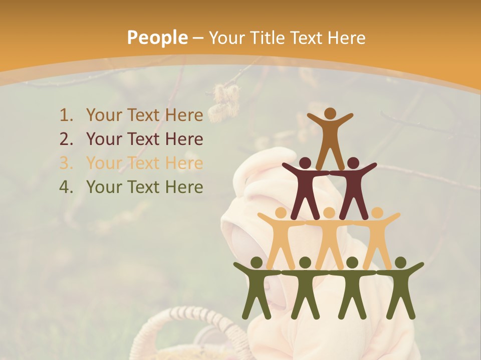 A Baby Sitting In The Grass With A Basket PowerPoint Template