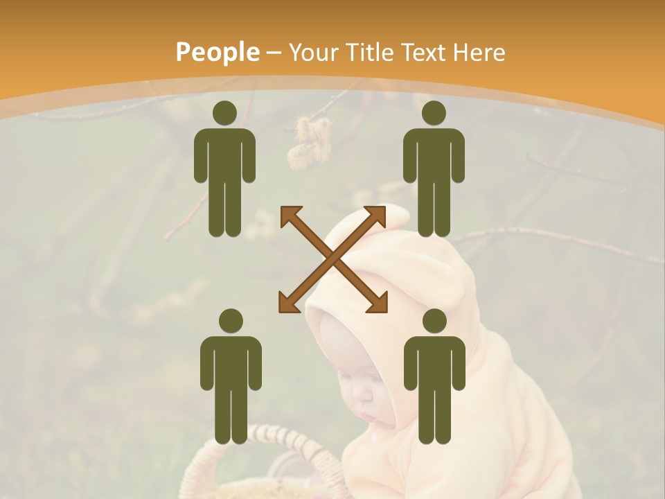 A Baby Sitting In The Grass With A Basket PowerPoint Template