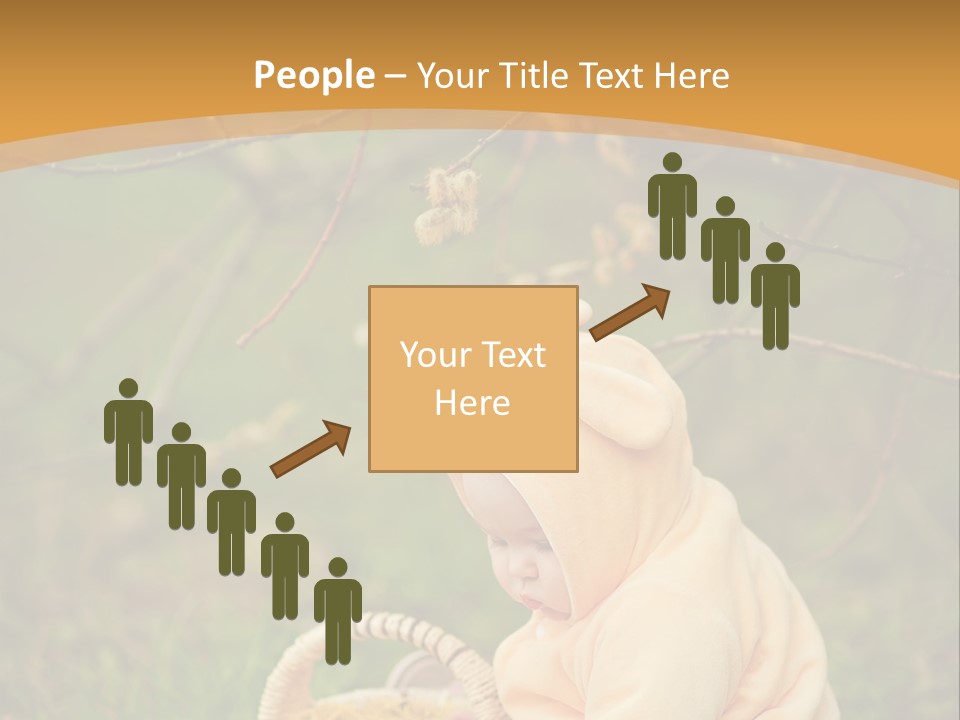 A Baby Sitting In The Grass With A Basket PowerPoint Template