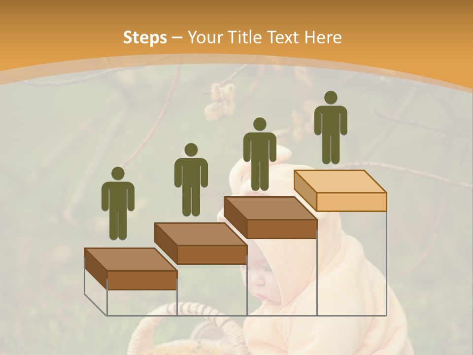 A Baby Sitting In The Grass With A Basket PowerPoint Template