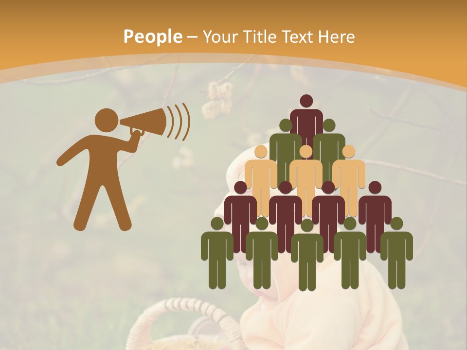 A Baby Sitting In The Grass With A Basket PowerPoint Template