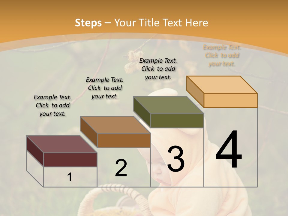 A Baby Sitting In The Grass With A Basket PowerPoint Template