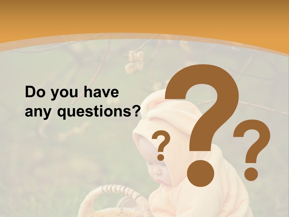 A Baby Sitting In The Grass With A Basket PowerPoint Template