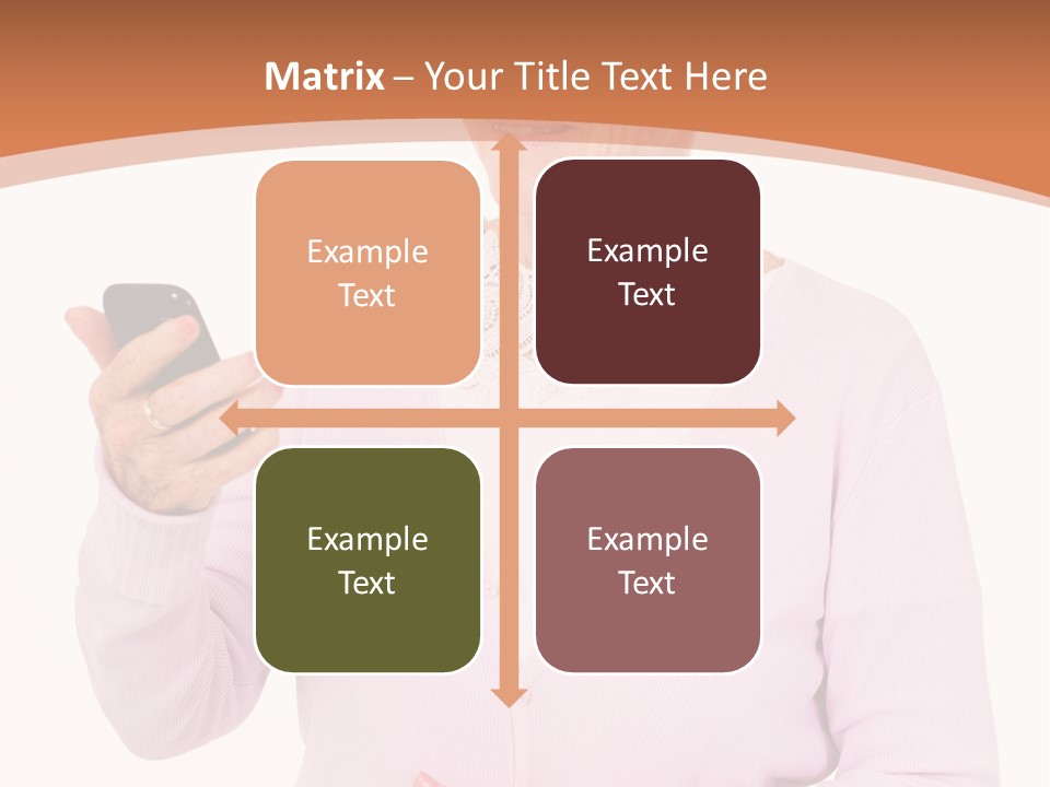 A Woman Holding A Cell Phone In Her Hand PowerPoint Template