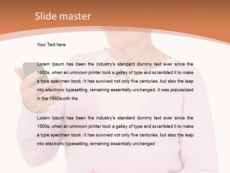 A Woman Holding A Cell Phone In Her Hand PowerPoint Template