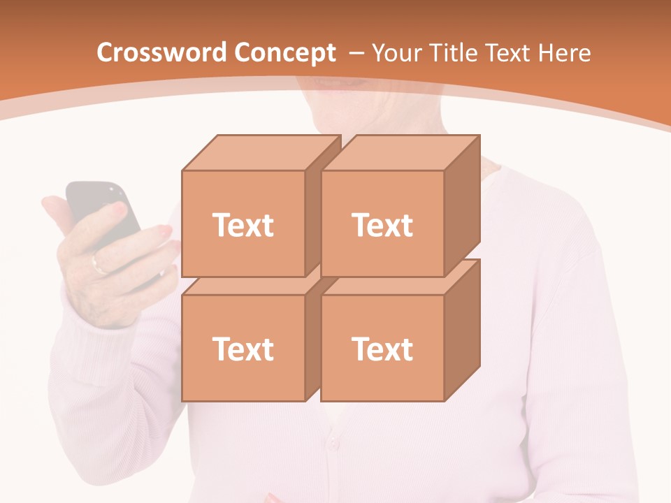 A Woman Holding A Cell Phone In Her Hand PowerPoint Template