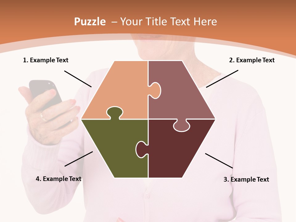 A Woman Holding A Cell Phone In Her Hand PowerPoint Template