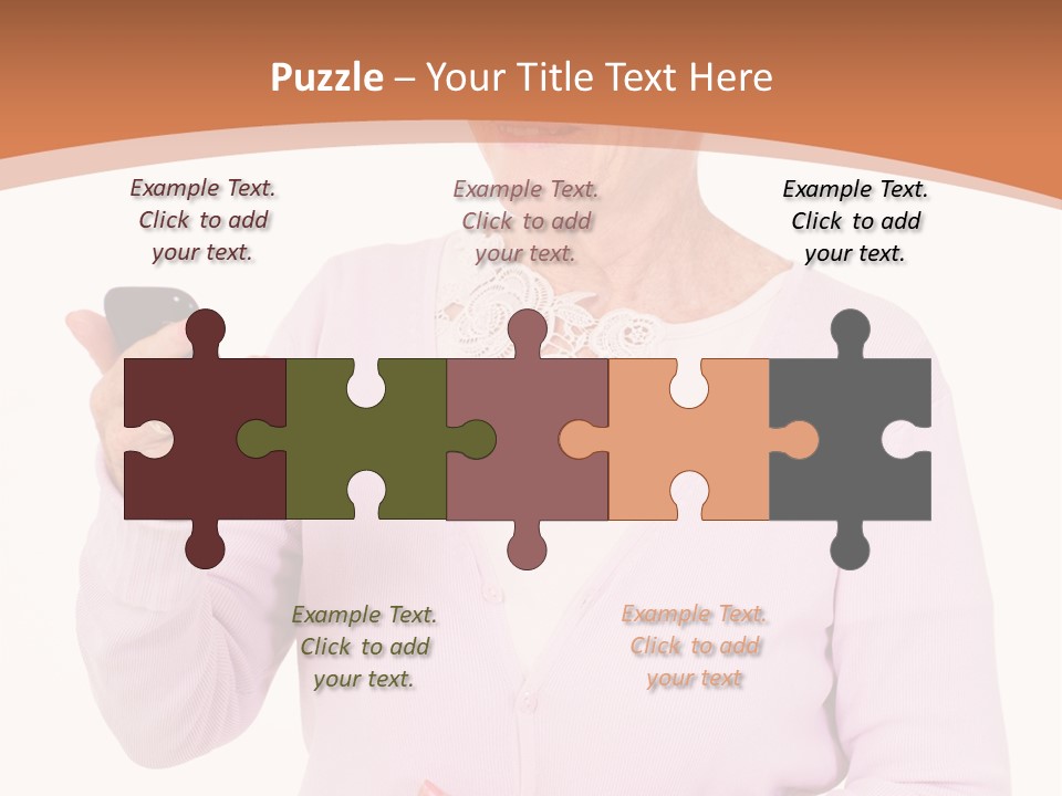 A Woman Holding A Cell Phone In Her Hand PowerPoint Template