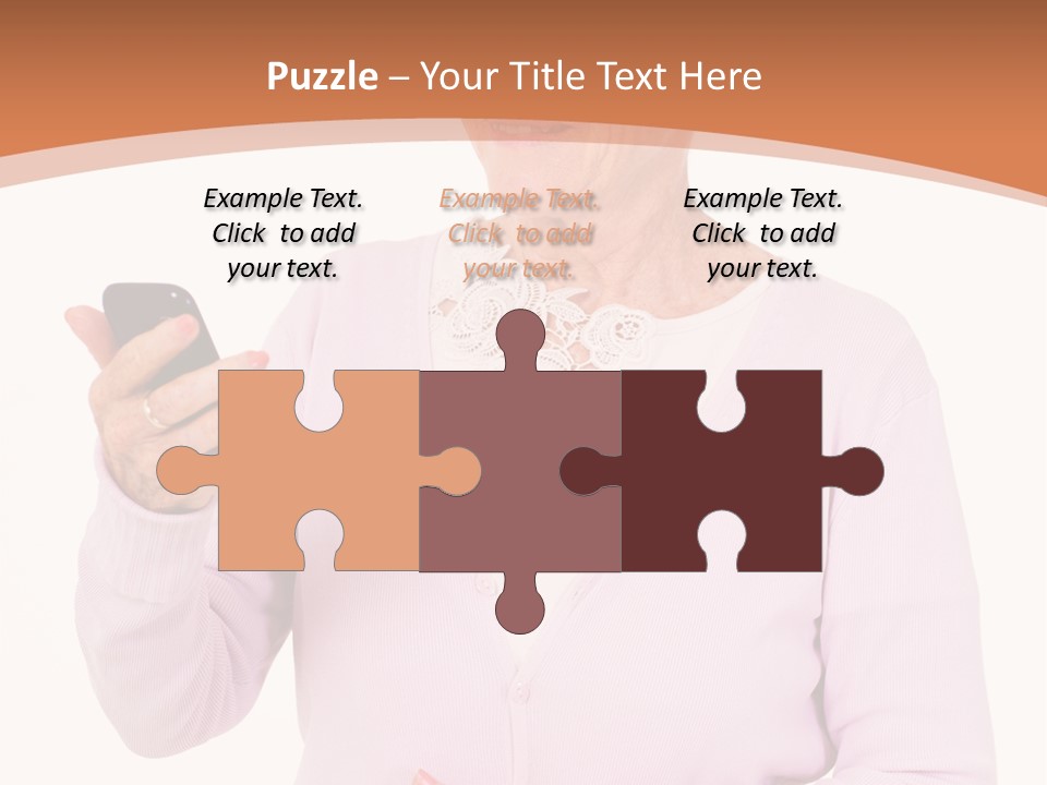 A Woman Holding A Cell Phone In Her Hand PowerPoint Template