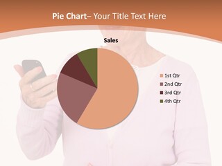 A Woman Holding A Cell Phone In Her Hand PowerPoint Template