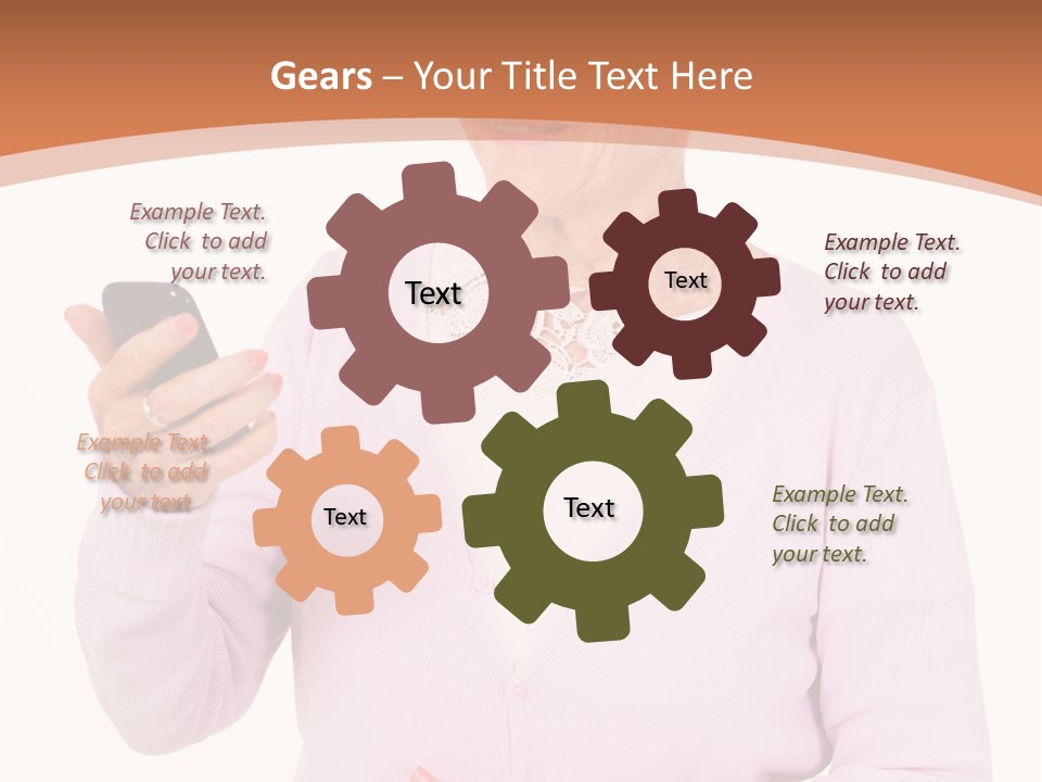 A Woman Holding A Cell Phone In Her Hand PowerPoint Template