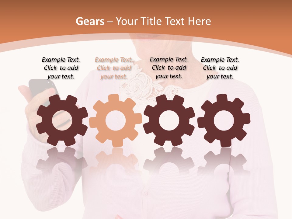 A Woman Holding A Cell Phone In Her Hand PowerPoint Template