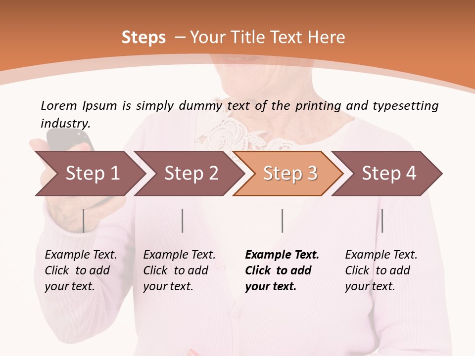 A Woman Holding A Cell Phone In Her Hand PowerPoint Template