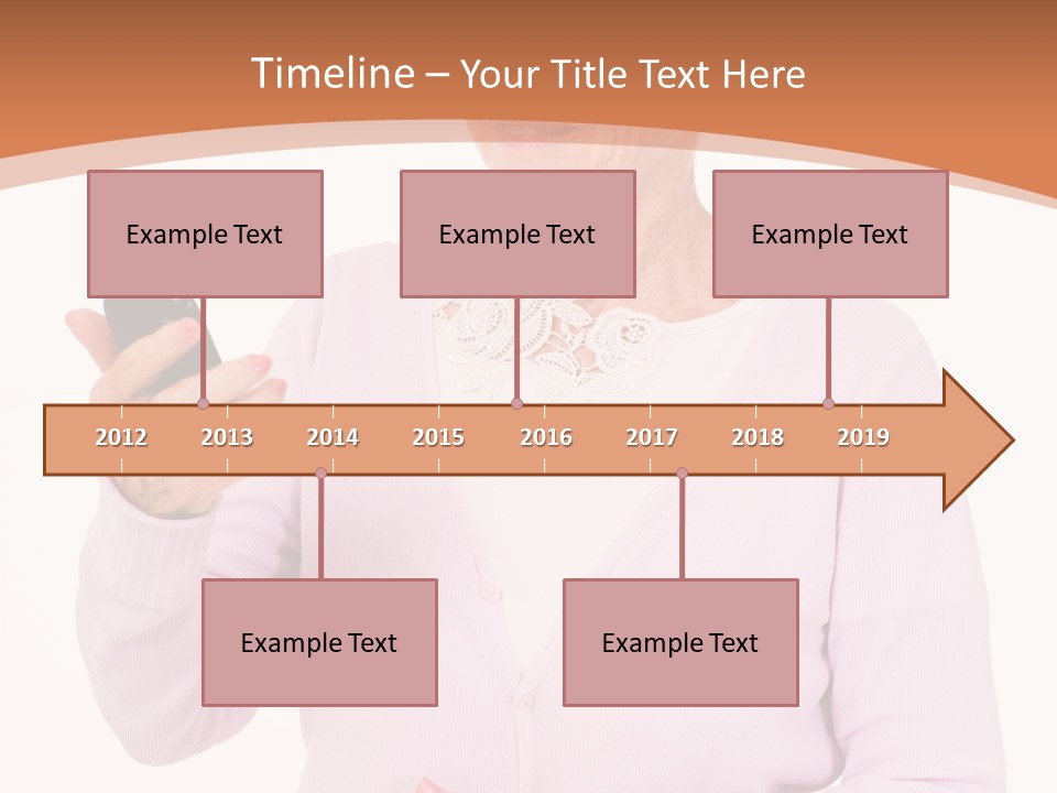 A Woman Holding A Cell Phone In Her Hand PowerPoint Template