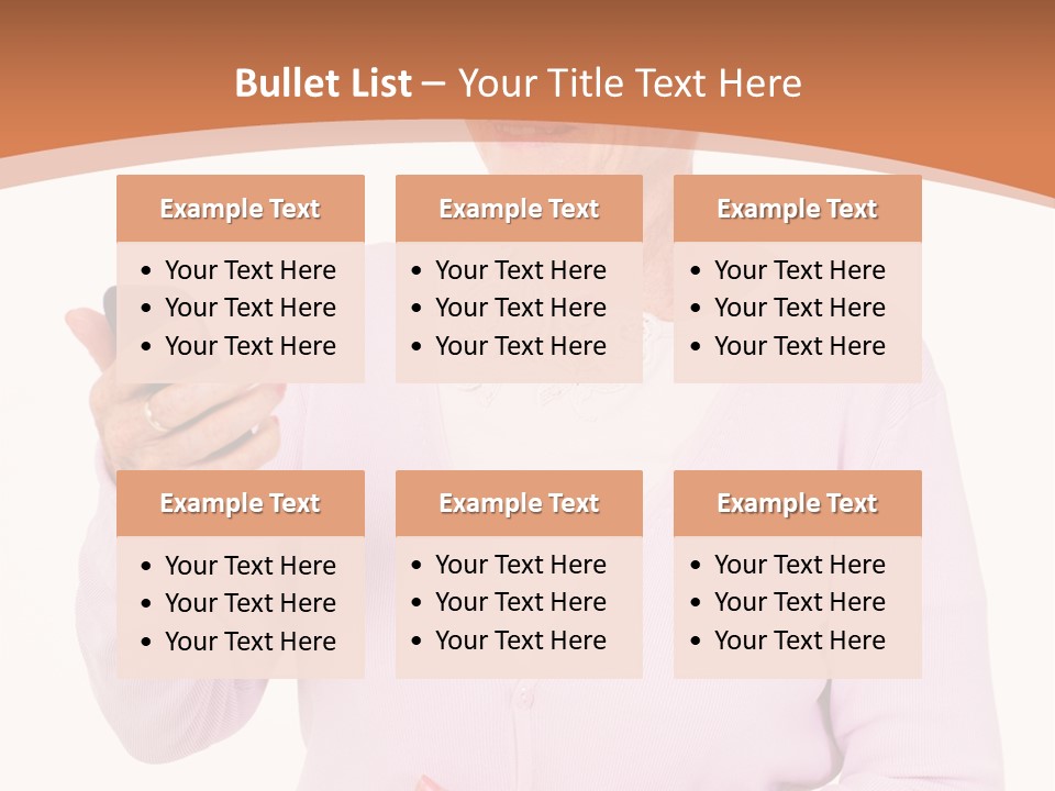 A Woman Holding A Cell Phone In Her Hand PowerPoint Template