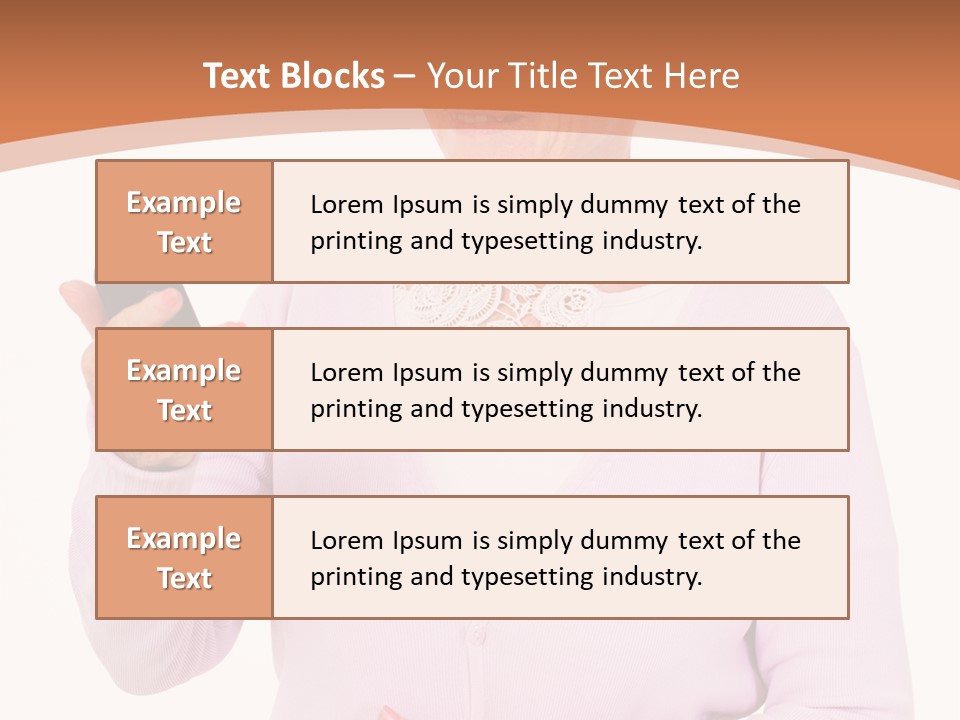 A Woman Holding A Cell Phone In Her Hand PowerPoint Template