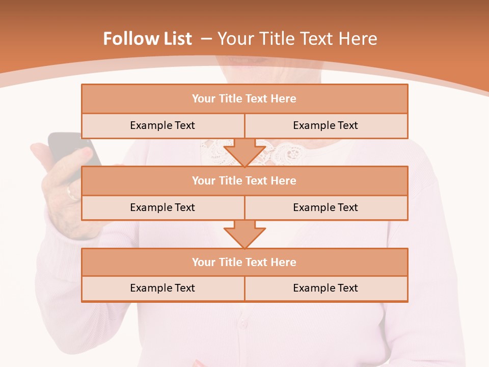 A Woman Holding A Cell Phone In Her Hand PowerPoint Template