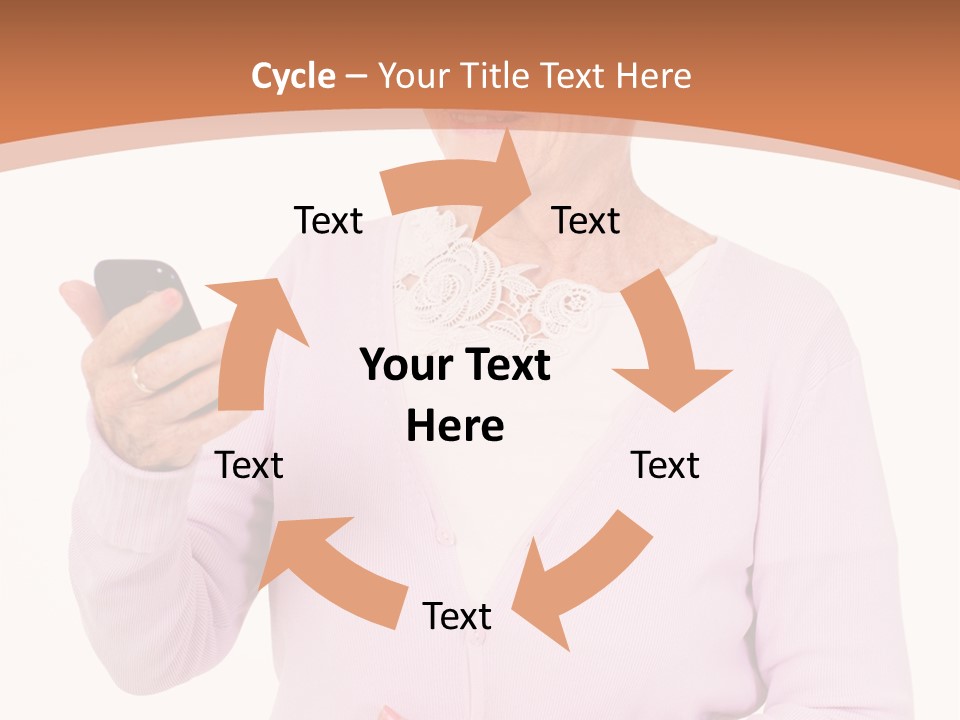 A Woman Holding A Cell Phone In Her Hand PowerPoint Template