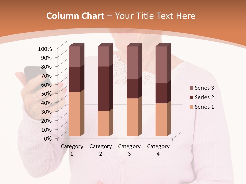 A Woman Holding A Cell Phone In Her Hand PowerPoint Template