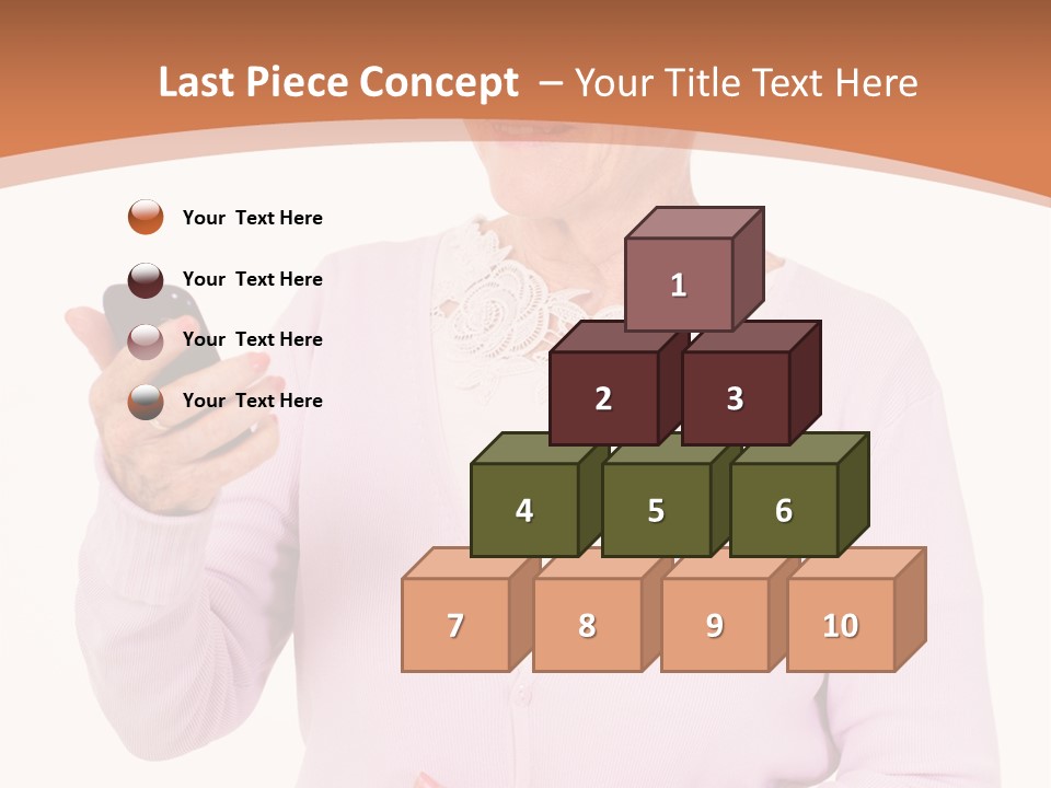 A Woman Holding A Cell Phone In Her Hand PowerPoint Template