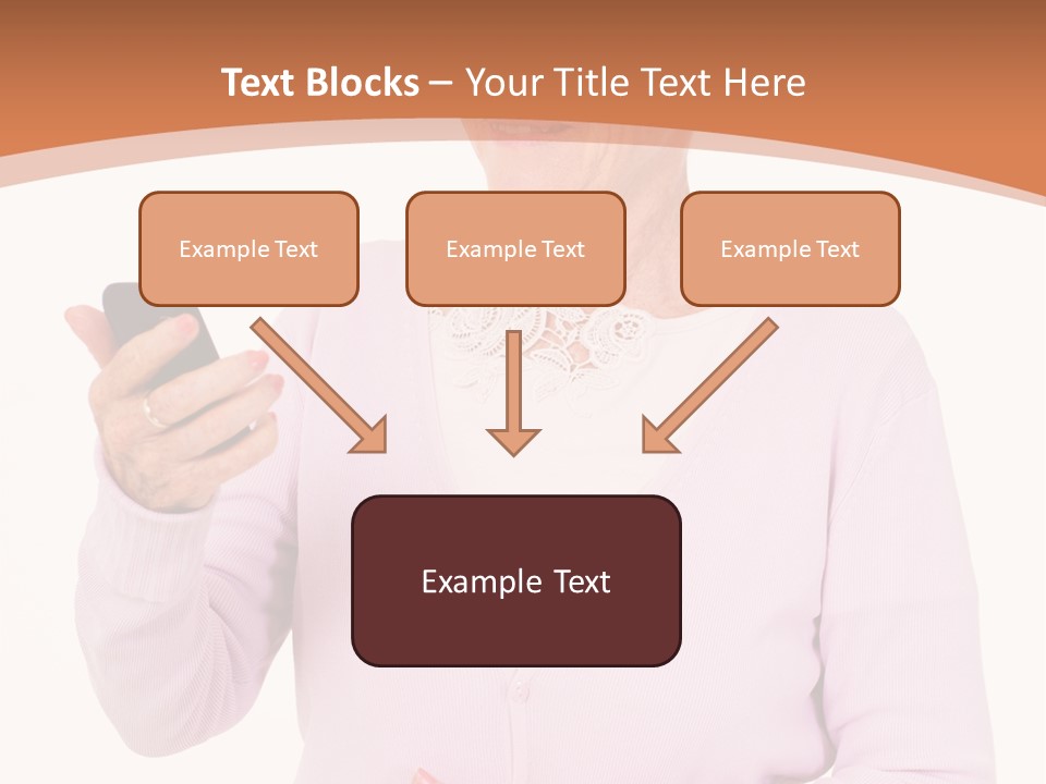A Woman Holding A Cell Phone In Her Hand PowerPoint Template