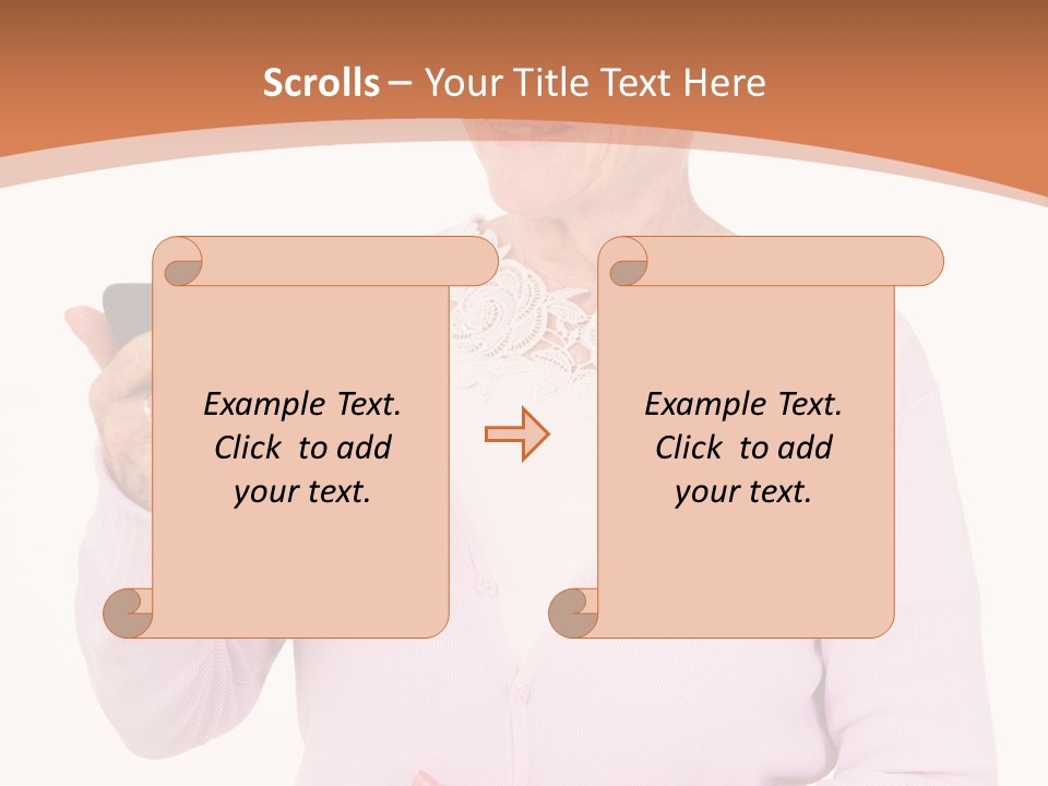 A Woman Holding A Cell Phone In Her Hand PowerPoint Template