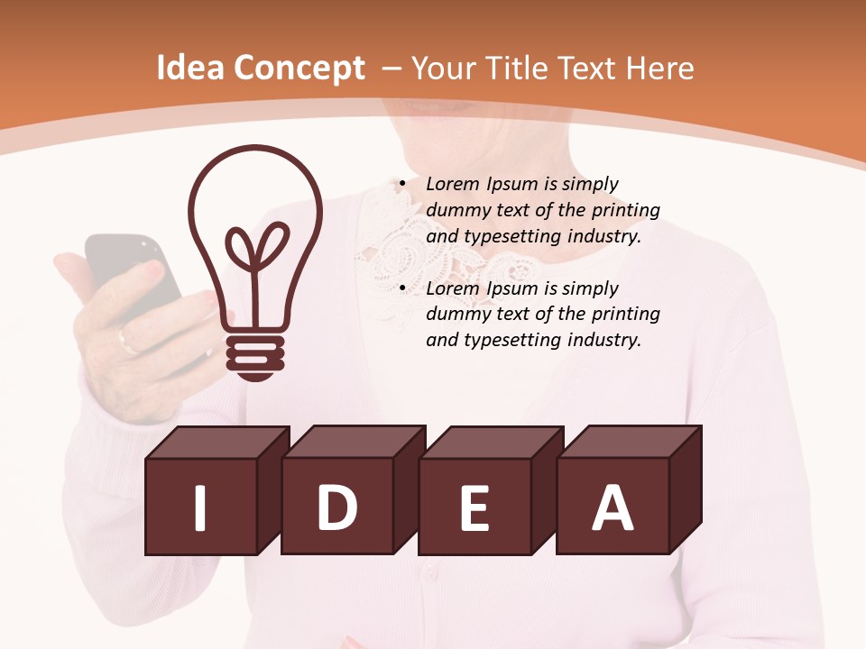 A Woman Holding A Cell Phone In Her Hand PowerPoint Template