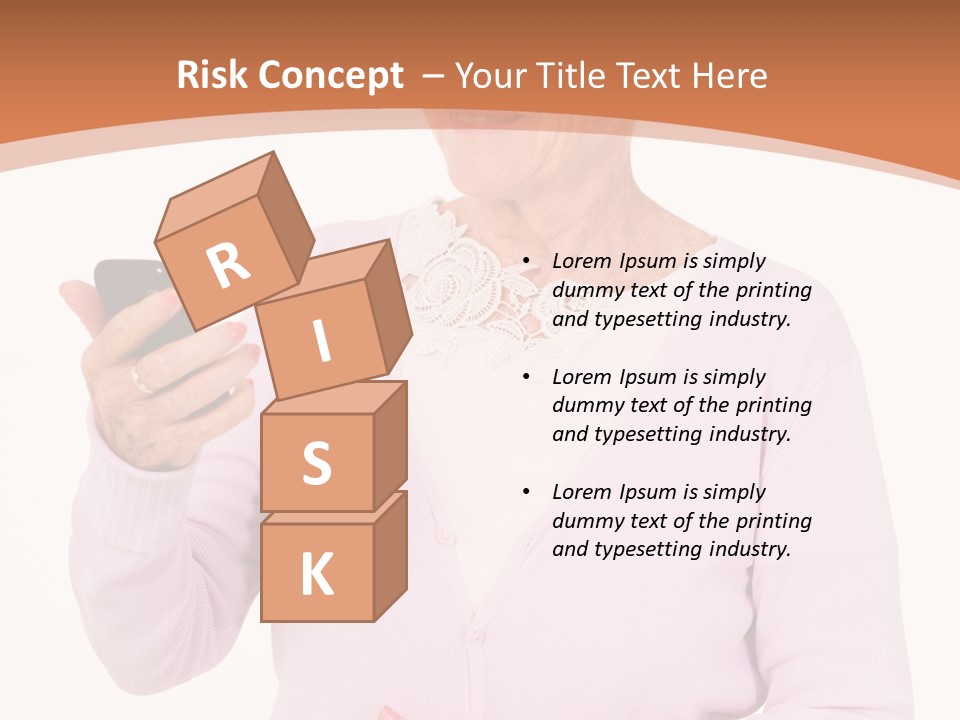 A Woman Holding A Cell Phone In Her Hand PowerPoint Template