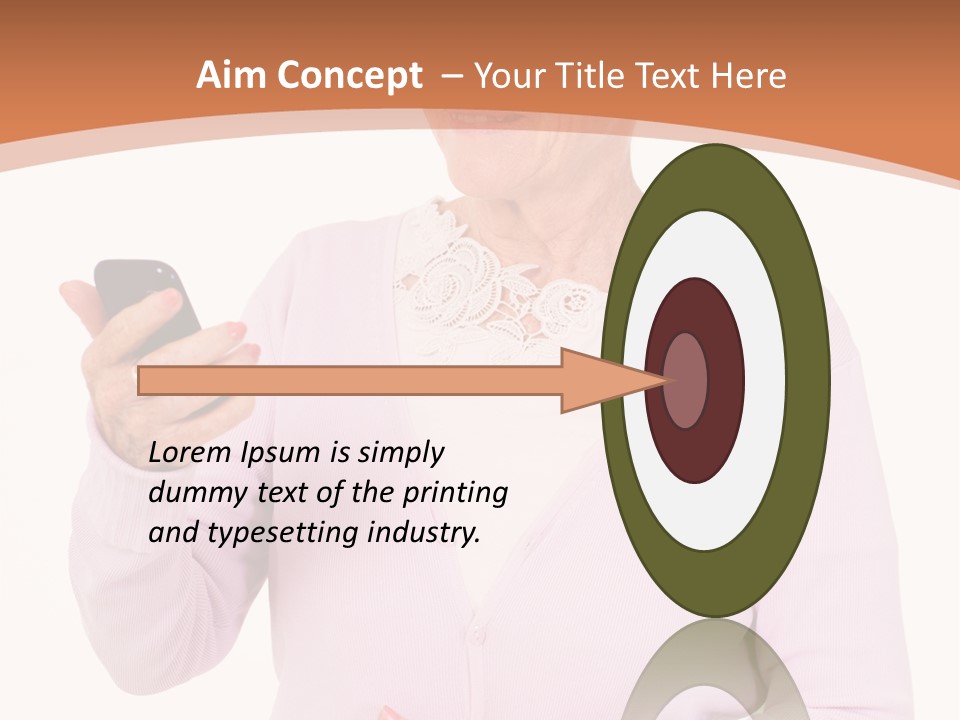 A Woman Holding A Cell Phone In Her Hand PowerPoint Template