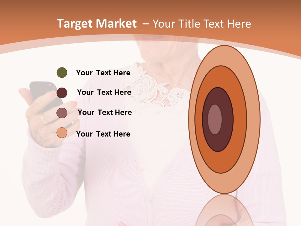 A Woman Holding A Cell Phone In Her Hand PowerPoint Template