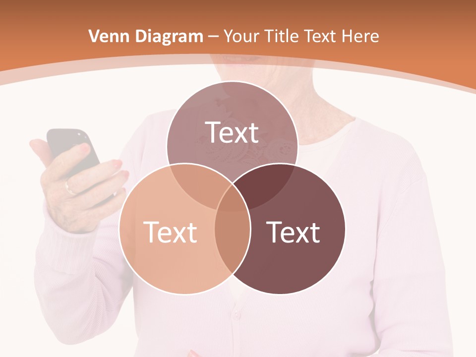 A Woman Holding A Cell Phone In Her Hand PowerPoint Template