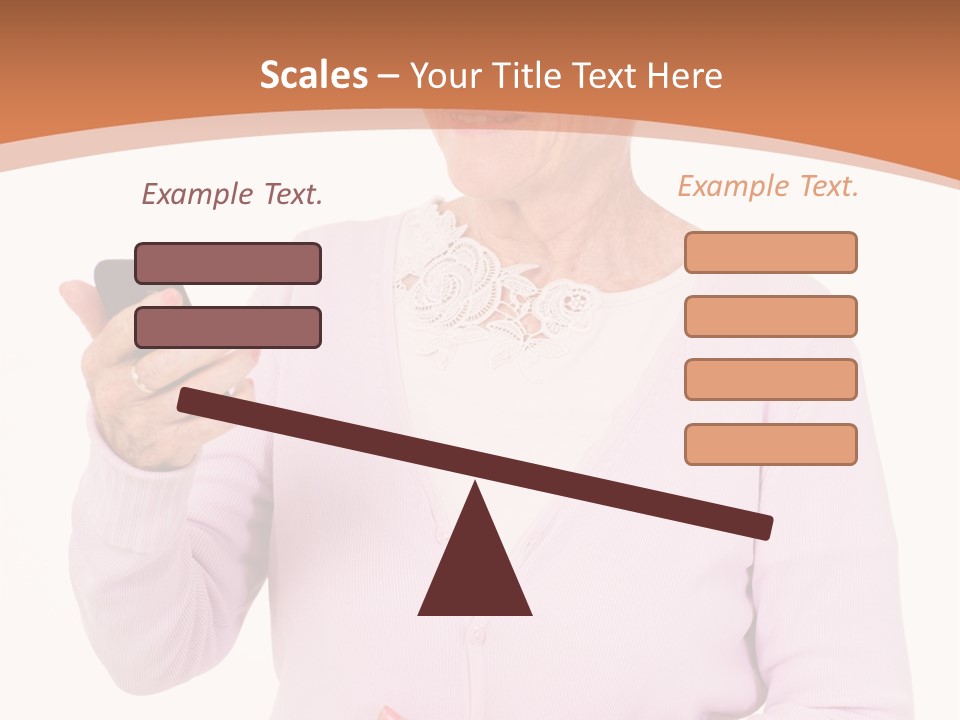 A Woman Holding A Cell Phone In Her Hand PowerPoint Template