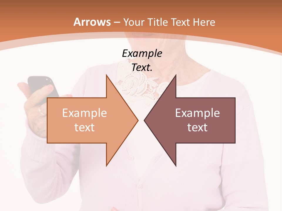 A Woman Holding A Cell Phone In Her Hand PowerPoint Template