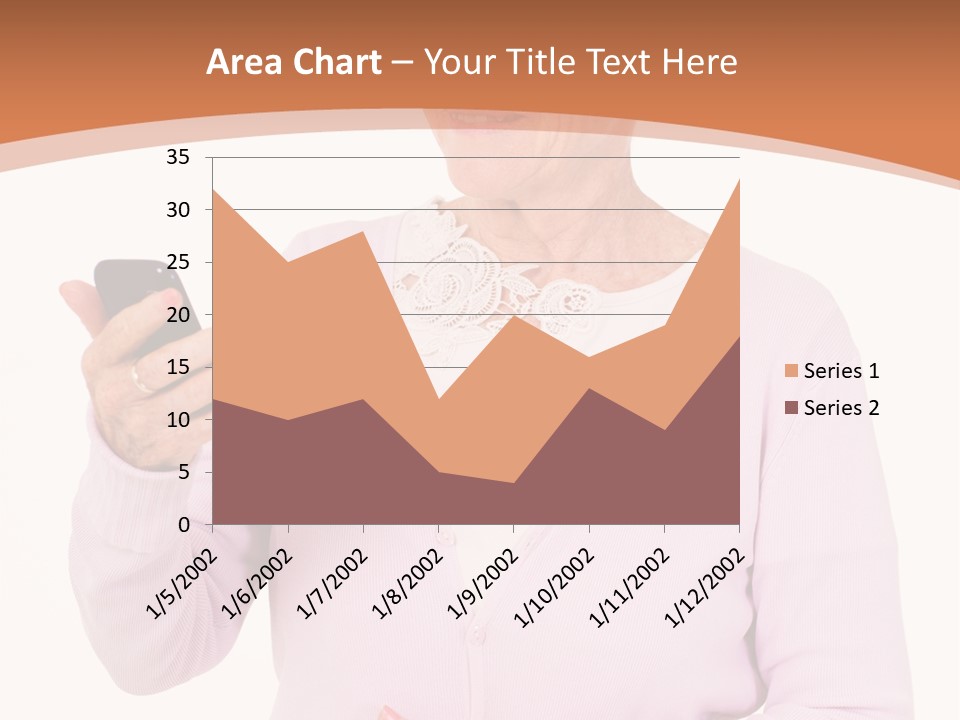 A Woman Holding A Cell Phone In Her Hand PowerPoint Template