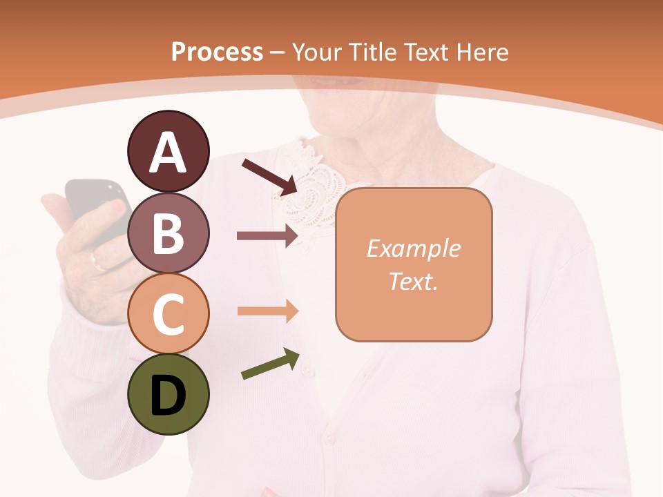 A Woman Holding A Cell Phone In Her Hand PowerPoint Template