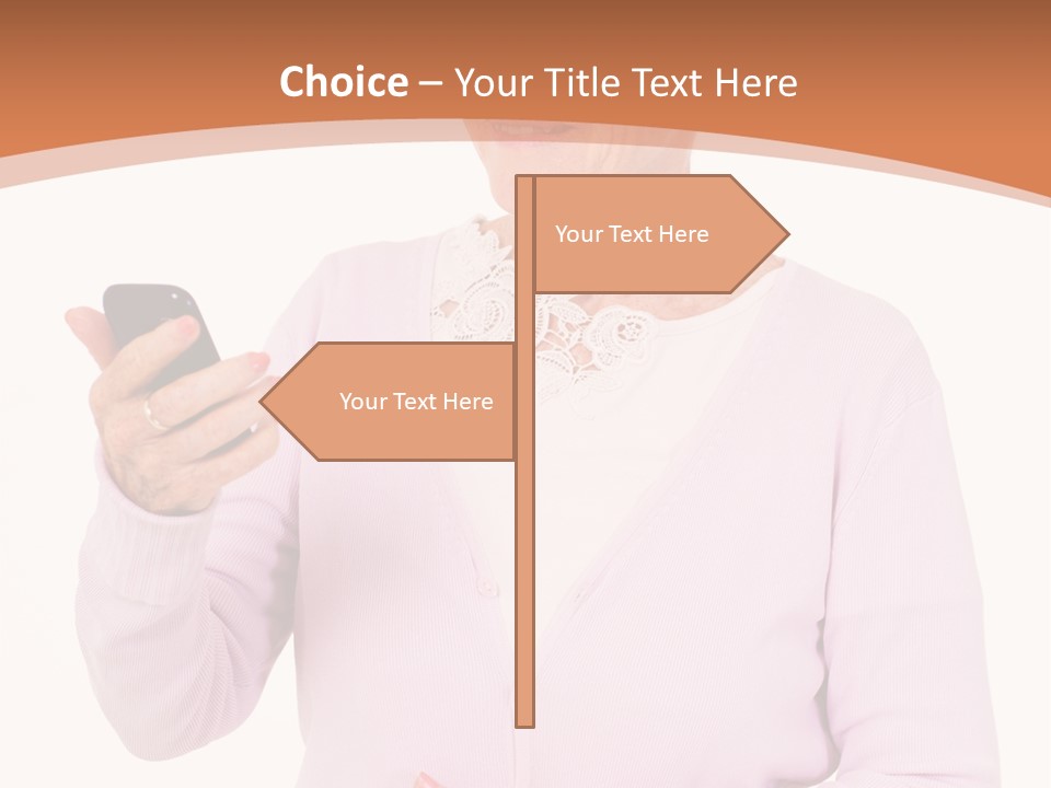 A Woman Holding A Cell Phone In Her Hand PowerPoint Template