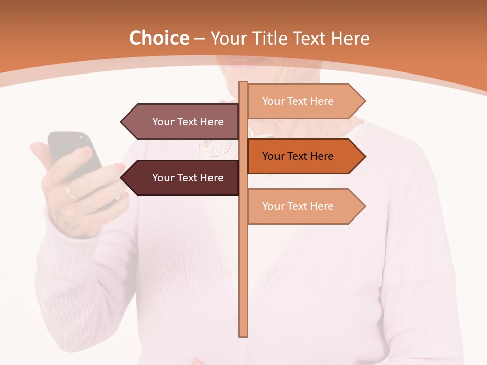 A Woman Holding A Cell Phone In Her Hand PowerPoint Template