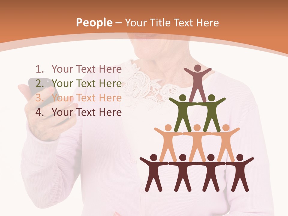 A Woman Holding A Cell Phone In Her Hand PowerPoint Template