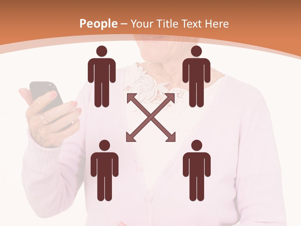 A Woman Holding A Cell Phone In Her Hand PowerPoint Template