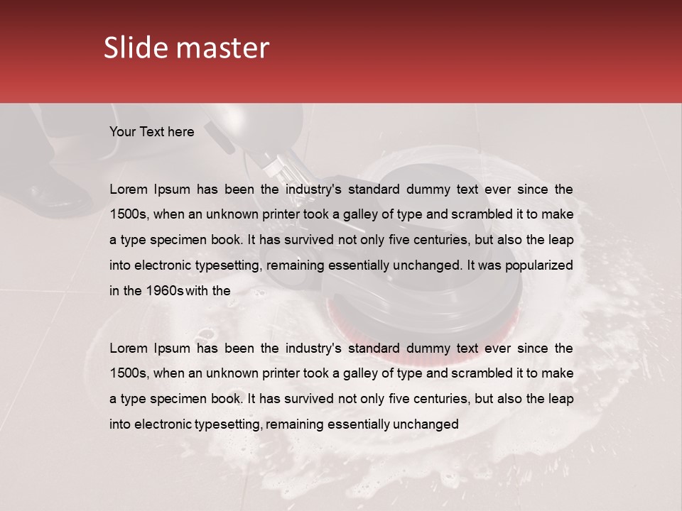 A Man Is Cleaning The Floor With A Machine PowerPoint Template