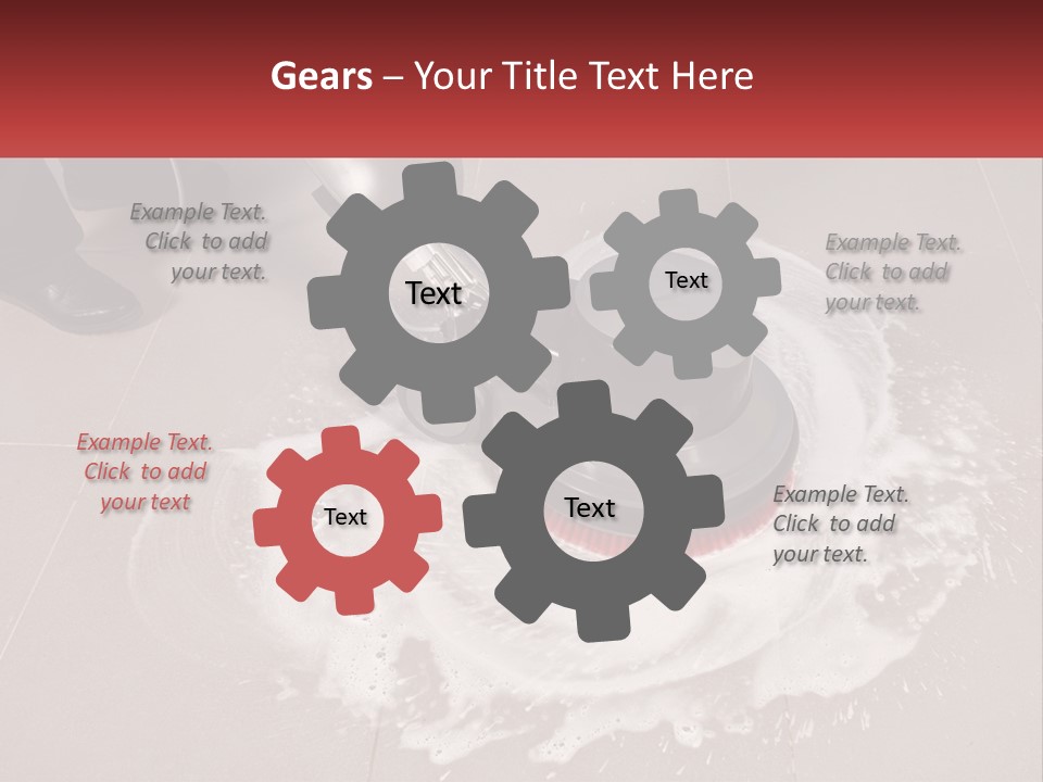 A Man Is Cleaning The Floor With A Machine PowerPoint Template