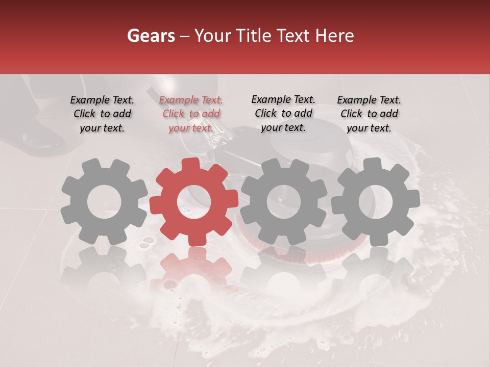 A Man Is Cleaning The Floor With A Machine PowerPoint Template