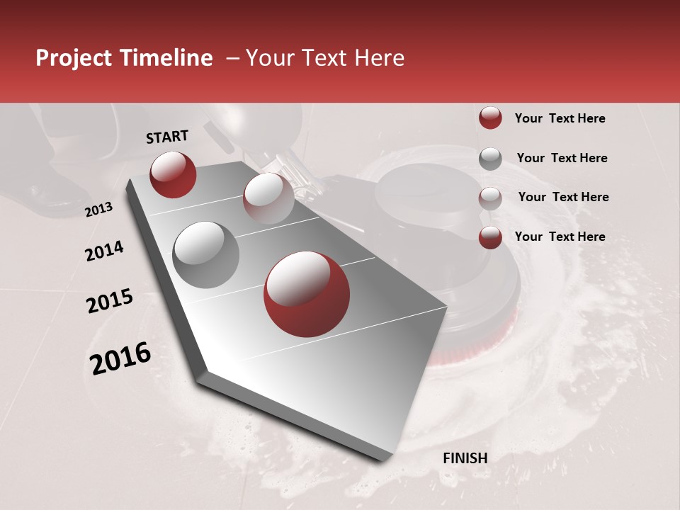 A Man Is Cleaning The Floor With A Machine PowerPoint Template