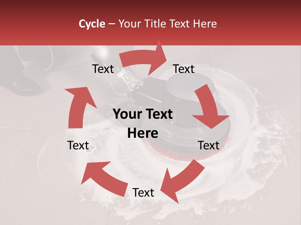 A Man Is Cleaning The Floor With A Machine PowerPoint Template
