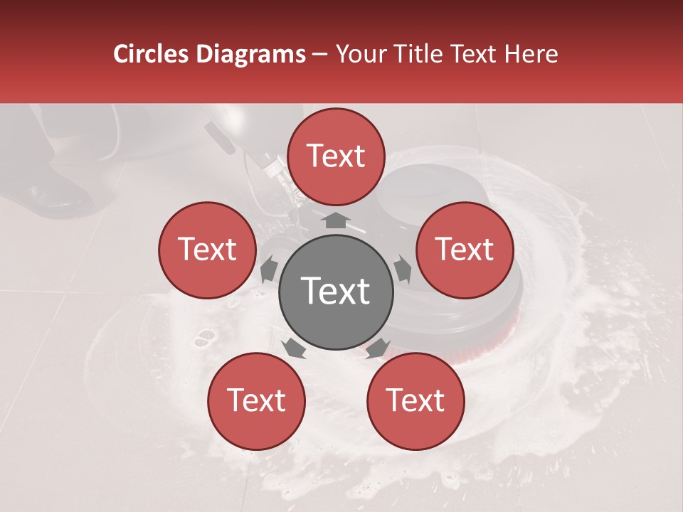 A Man Is Cleaning The Floor With A Machine PowerPoint Template