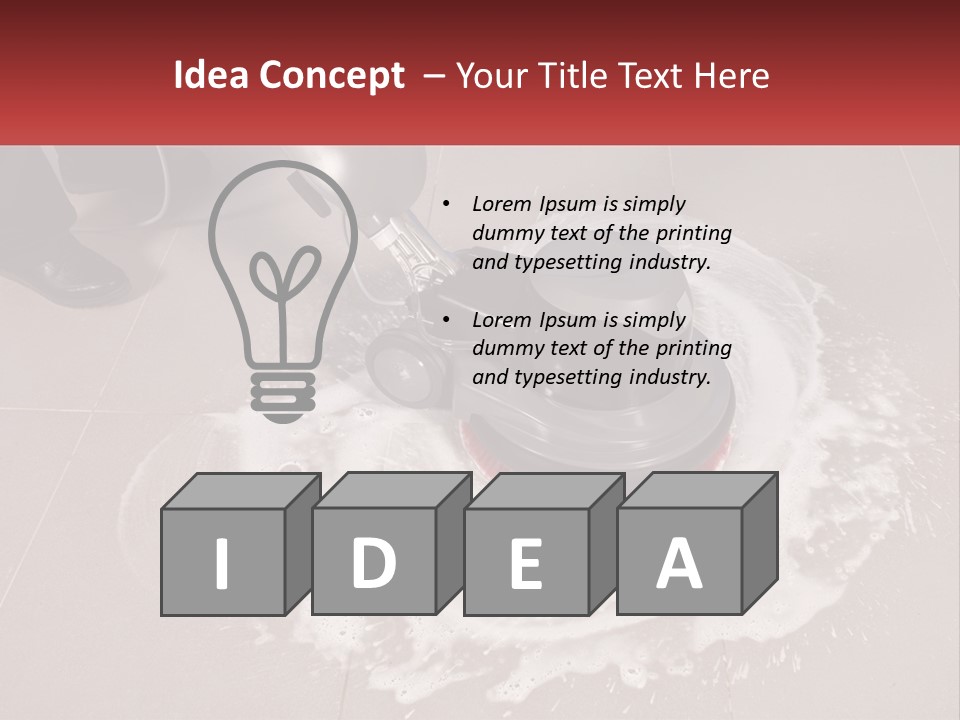 A Man Is Cleaning The Floor With A Machine PowerPoint Template